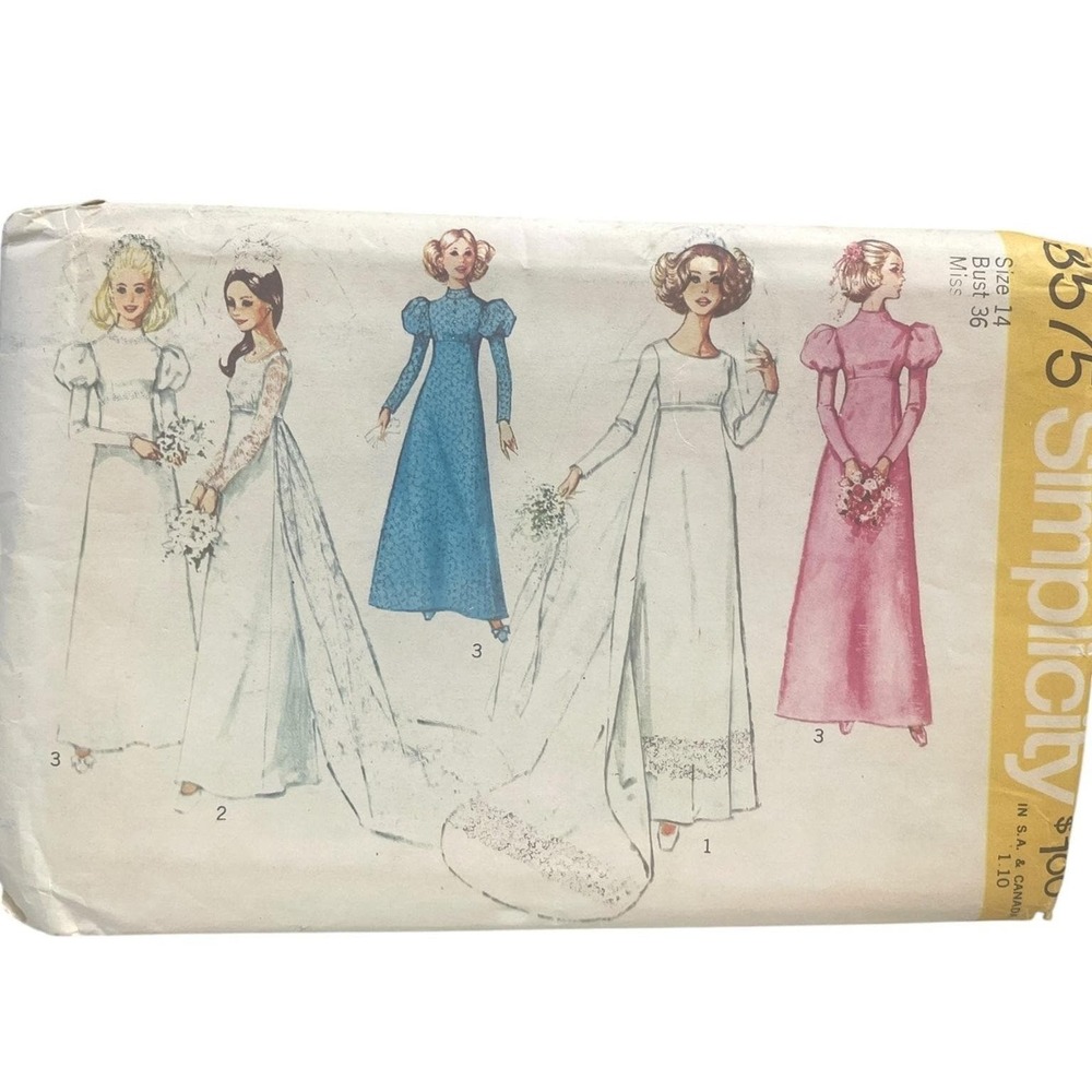 simplicity bridesmaid dress patterns | Office | Simplicity 8575 Wedding Gown Size 4 Bust 36 Vintage 197s Maple Mae Mini Dress